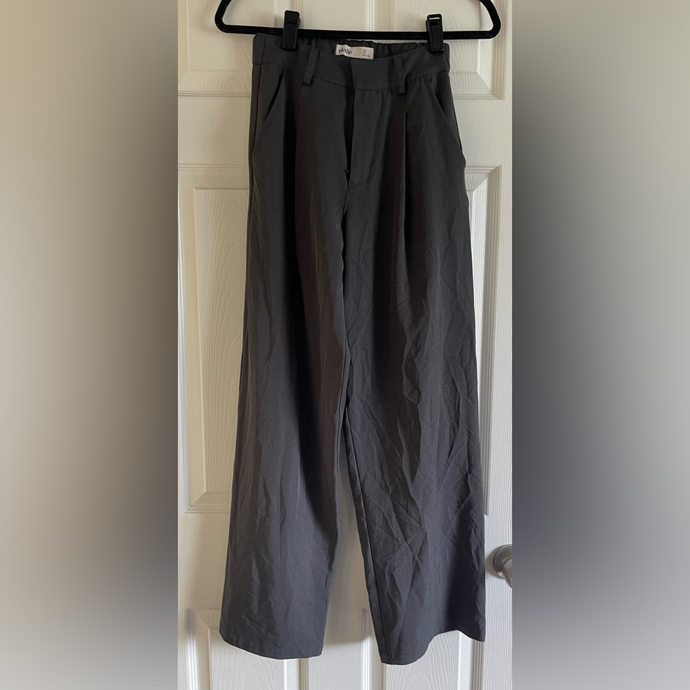 Gray business suit pants